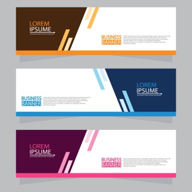 Vektör tasarım web pankartı şablonu. Web Tasarım Elementleri - Başlık Tasarımı. Gri arkaplan üzerine soyut geometrik web afişi şablonu. Modern pankart.