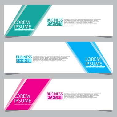 Vektör tasarım web pankartı şablonu. Web Tasarım Elementleri - Başlık Tasarımı. Gri arkaplan üzerine soyut geometrik web afişi şablonu. Modern pankart.