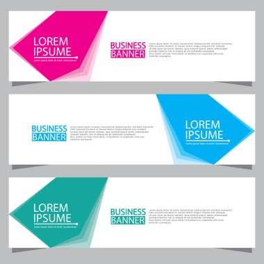 Vektör tasarım web pankartı şablonu. Web Tasarım Elementleri - Başlık Tasarımı. Gri arkaplan üzerine soyut geometrik web afişi şablonu. Modern pankart.