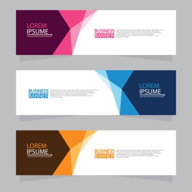 Vektör tasarım web pankartı şablonu. Web Tasarım Elementleri - Başlık Tasarımı. Gri arkaplan üzerine soyut geometrik web afişi şablonu. Modern pankart.