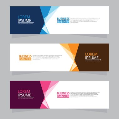 Vektör tasarım web pankartı şablonu. Web Tasarım Elementleri - Başlık Tasarımı. Gri arkaplan üzerine soyut geometrik web afişi şablonu. Modern pankart.