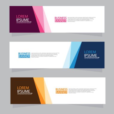 Vektör tasarım web pankartı şablonu. Web Tasarım Elementleri - Başlık Tasarımı. Gri arkaplan üzerine soyut geometrik web afişi şablonu. Modern pankart.