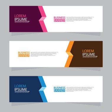 Vektör tasarım web pankartı şablonu. Web Tasarım Elementleri - Başlık Tasarımı. Gri arkaplan üzerine soyut geometrik web afişi şablonu. Modern pankart.