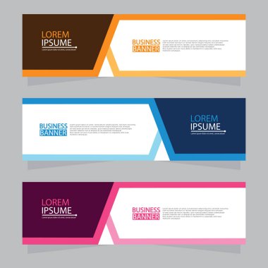 Vektör tasarım web pankartı şablonu. Web Tasarım Elementleri - Başlık Tasarımı. Gri arkaplan üzerine soyut geometrik web afişi şablonu. Modern pankart.