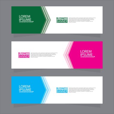 Vektör tasarım web pankartı şablonu. Web Tasarım Elementleri - Başlık Tasarımı. Gri arkaplan üzerine soyut geometrik web afişi şablonu. Modern pankart.