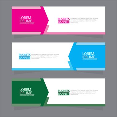 Vektör tasarım web pankartı şablonu. Web Tasarım Elementleri - Başlık Tasarımı. Gri arkaplan üzerine soyut geometrik web afişi şablonu. Modern pankart.