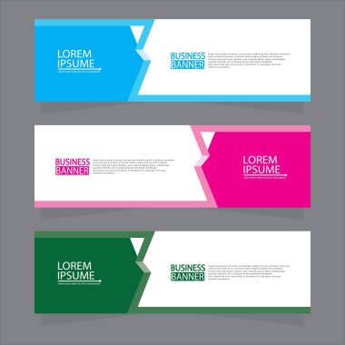 Vektör tasarım web pankartı şablonu. Web Tasarım Elementleri - Başlık Tasarımı. Gri arkaplan üzerine soyut geometrik web afişi şablonu. Modern pankart.