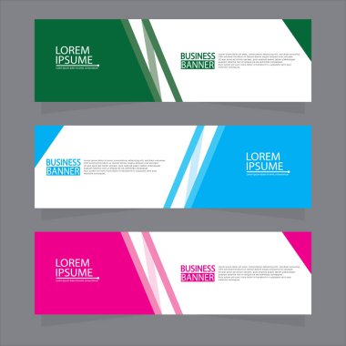 Vektör tasarım web pankartı şablonu. Web Tasarım Elementleri - Başlık Tasarımı. Gri arkaplan üzerine soyut geometrik web afişi şablonu. Modern pankart.