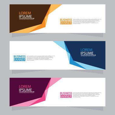 Vektör tasarım web pankartı şablonu. Web Tasarım Elementleri - Başlık Tasarımı. Gri arkaplan üzerine soyut geometrik web afişi şablonu. Modern pankart.