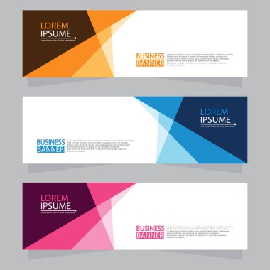 Vektör tasarım web pankartı şablonu. Web Tasarım Elementleri - Başlık Tasarımı. Gri arkaplan üzerine soyut geometrik web afişi şablonu. Modern pankart.