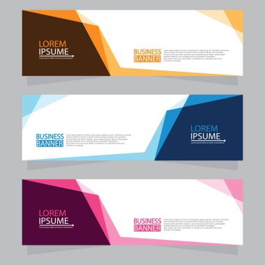 Vektör tasarım web pankartı şablonu. Web Tasarım Elementleri - Başlık Tasarımı. Gri arkaplan üzerine soyut geometrik web afişi şablonu. Modern pankart.