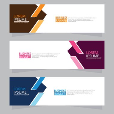 Vektör tasarım web pankartı şablonu. Web Tasarım Elementleri - Başlık Tasarımı. Gri arkaplan üzerine soyut geometrik web afişi şablonu. Modern pankart.