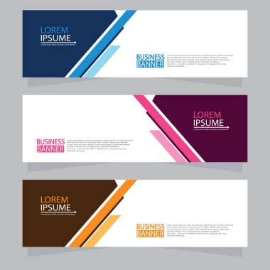 Vektör tasarım web pankartı şablonu. Web Tasarım Elementleri - Başlık Tasarımı. Gri arkaplan üzerine soyut geometrik web afişi şablonu. Modern pankart.