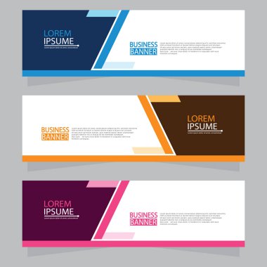Vektör tasarım web pankartı şablonu. Web Tasarım Elementleri - Başlık Tasarımı. Gri arkaplan üzerine soyut geometrik web afişi şablonu. Modern pankart.