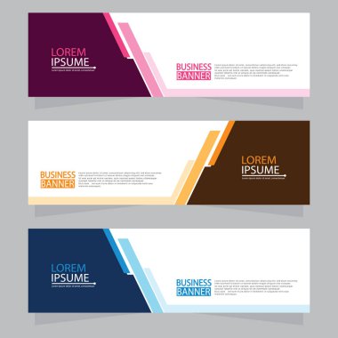 Vektör tasarım web pankartı şablonu. Web Tasarım Elementleri - Başlık Tasarımı. Gri arkaplan üzerine soyut geometrik web afişi şablonu. Modern pankart.