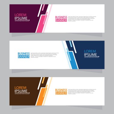 Vektör tasarım web pankartı şablonu. Web Tasarım Elementleri - Başlık Tasarımı. Gri arkaplan üzerine soyut geometrik web afişi şablonu. Modern pankart.