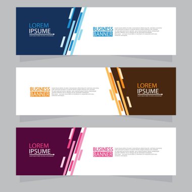 Vektör tasarım web pankartı şablonu. Web Tasarım Elementleri - Başlık Tasarımı. Gri arkaplan üzerine soyut geometrik web afişi şablonu. Modern pankart.