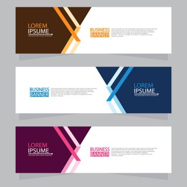 Vektör tasarım web pankartı şablonu. Web Tasarım Elementleri - Başlık Tasarımı. Gri arkaplan üzerine soyut geometrik web afişi şablonu. Modern pankart.