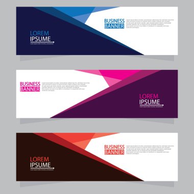 Vektör tasarım web pankartı şablonu. Web Tasarım Elementleri - Başlık Tasarımı. Gri arkaplan üzerine soyut geometrik web afişi şablonu. Modern pankart.