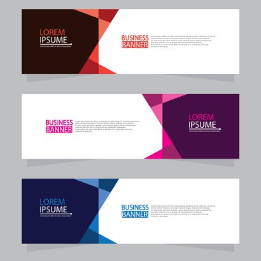 Vektör tasarım web pankartı şablonu. Web Tasarım Elementleri - Başlık Tasarımı. Gri arkaplan üzerine soyut geometrik web afişi şablonu. Modern pankart.