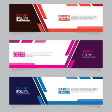 Vektör tasarım web pankartı şablonu. Web Tasarım Elementleri - Başlık Tasarımı. Gri arkaplan üzerine soyut geometrik web afişi şablonu. Modern pankart.