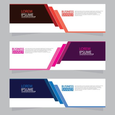 Vektör tasarım web pankartı şablonu. Web Tasarım Elementleri - Başlık Tasarımı. Gri arkaplan üzerine soyut geometrik web afişi şablonu. Modern pankart.