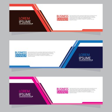 Vektör tasarım web pankartı şablonu. Web Tasarım Elementleri - Başlık Tasarımı. Gri arkaplan üzerine soyut geometrik web afişi şablonu. Modern pankart.