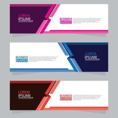 Vektör tasarım web pankartı şablonu. Web Tasarım Elementleri - Başlık Tasarımı. Gri arkaplan üzerine soyut geometrik web afişi şablonu. Modern pankart.