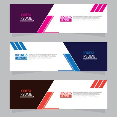 Vektör tasarım web pankartı şablonu. Web Tasarım Elementleri - Başlık Tasarımı. Gri arkaplan üzerine soyut geometrik web afişi şablonu. Modern pankart.