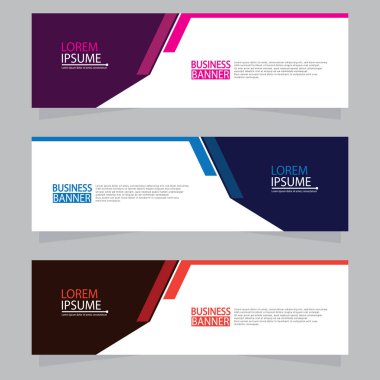 Vektör tasarım web pankartı şablonu. Web Tasarım Elementleri - Başlık Tasarımı. Gri arkaplan üzerine soyut geometrik web afişi şablonu. Modern pankart.