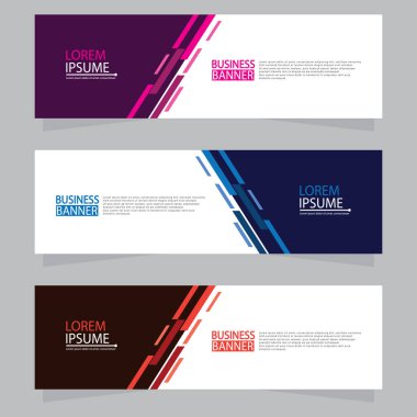 Vektör tasarım web pankartı şablonu. Web Tasarım Elementleri - Başlık Tasarımı. Gri arkaplan üzerine soyut geometrik web afişi şablonu. Modern pankart.