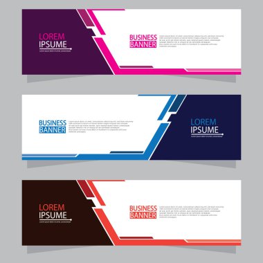 Vektör tasarım web pankartı şablonu. Web Tasarım Elementleri - Başlık Tasarımı. Gri arkaplan üzerine soyut geometrik web afişi şablonu. Modern pankart.