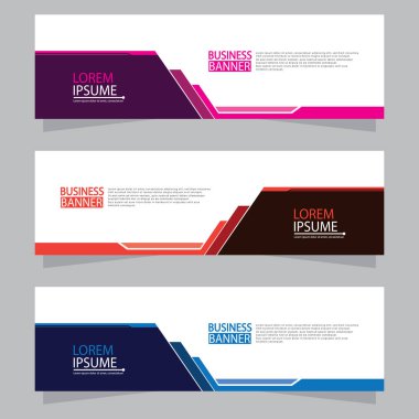 Vektör tasarım web pankartı şablonu. Web Tasarım Elementleri - Başlık Tasarımı. Gri arkaplan üzerine soyut geometrik web afişi şablonu. Modern pankart.