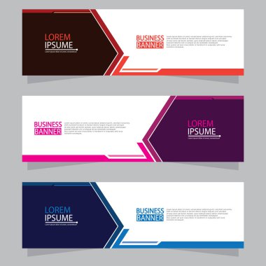 Vektör tasarım web pankartı şablonu. Web Tasarım Elementleri - Başlık Tasarımı. Gri arkaplan üzerine soyut geometrik web afişi şablonu. Modern pankart.