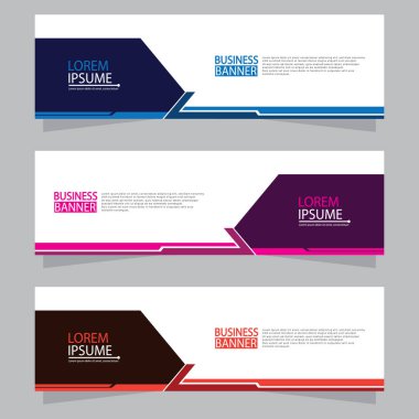 Vektör tasarım web pankartı şablonu. Web Tasarım Elementleri - Başlık Tasarımı. Gri arkaplan üzerine soyut geometrik web afişi şablonu. Modern pankart.