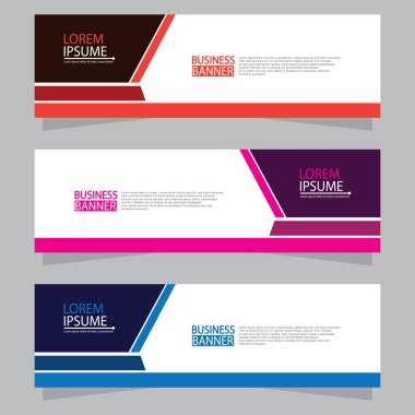 Vektör tasarım web pankartı şablonu. Web Tasarım Elementleri - Başlık Tasarımı. Gri arkaplan üzerine soyut geometrik web afişi şablonu. Modern pankart.