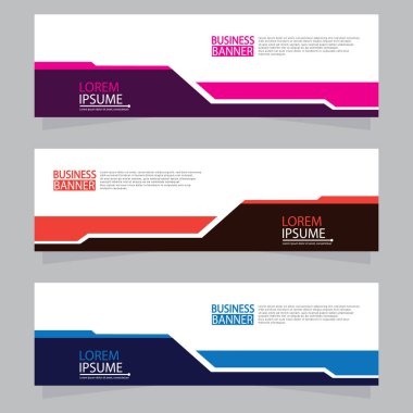 Vektör tasarım web pankartı şablonu. Web Tasarım Elementleri - Başlık Tasarımı. Gri arkaplan üzerine soyut geometrik web afişi şablonu. Modern pankart.