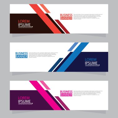 Vektör tasarım web pankartı şablonu. Web Tasarım Elementleri - Başlık Tasarımı. Gri arkaplan üzerine soyut geometrik web afişi şablonu. Modern pankart.