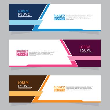 Vektör tasarım web pankartı şablonu. Web Tasarım Elementleri - Başlık Tasarımı. Gri arkaplan üzerine soyut geometrik web afişi şablonu. Modern pankart.