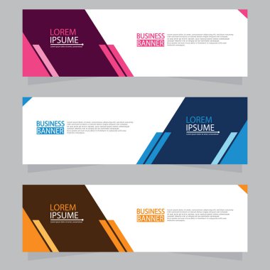 Vektör tasarım web pankartı şablonu. Web Tasarım Elementleri - Başlık Tasarımı. Gri arkaplan üzerine soyut geometrik web afişi şablonu. Modern pankart.