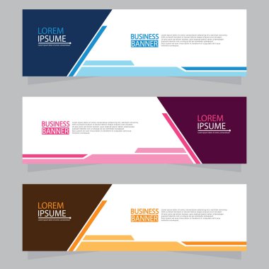 Vektör tasarım web pankartı şablonu. Web Tasarım Elementleri - Başlık Tasarımı. Gri arkaplan üzerine soyut geometrik web afişi şablonu. Modern pankart.