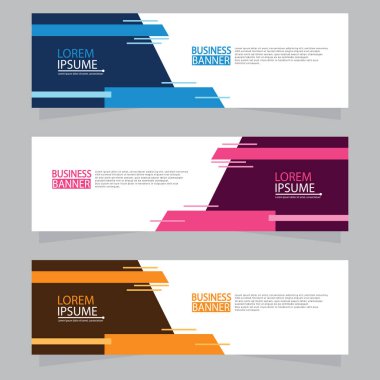 Vektör tasarım web pankartı şablonu. Web Tasarım Elementleri - Başlık Tasarımı. Gri arkaplan üzerine soyut geometrik web afişi şablonu. Modern pankart.