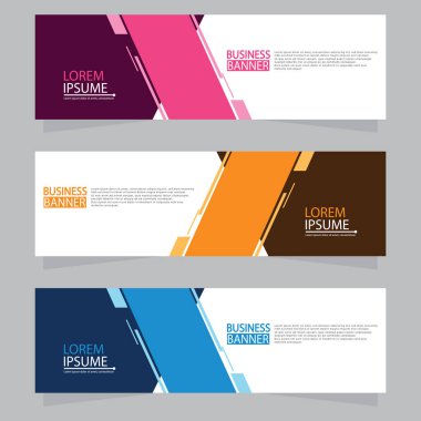 Vektör tasarım web pankartı şablonu. Web Tasarım Elementleri - Başlık Tasarımı. Gri arkaplan üzerine soyut geometrik web afişi şablonu. Modern pankart.