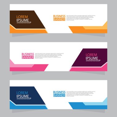 Vektör tasarım web pankartı şablonu. Web Tasarım Elementleri - Başlık Tasarımı. Gri arkaplan üzerine soyut geometrik web afişi şablonu. Modern pankart.