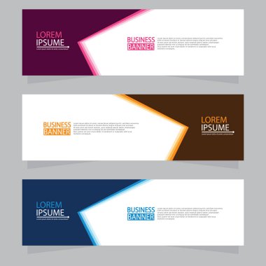 Vektör tasarım web pankartı şablonu. Web Tasarım Elementleri - Başlık Tasarımı. Gri arkaplan üzerine soyut geometrik web afişi şablonu. Modern pankart.