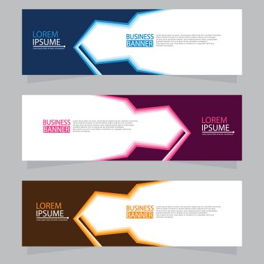 Vektör tasarım web pankartı şablonu. Web Tasarım Elementleri - Başlık Tasarımı. Gri arkaplan üzerine soyut geometrik web afişi şablonu. Modern pankart.