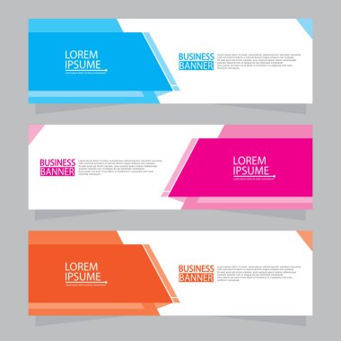 Vektör tasarım web pankartı şablonu. Web Tasarım Elementleri - Başlık Tasarımı. Gri arkaplan üzerine soyut geometrik web afişi şablonu. Modern pankart.