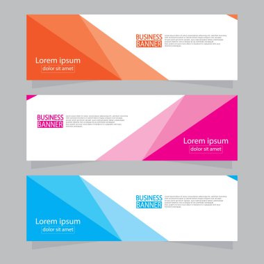 Vektör tasarım web pankartı şablonu. Web Tasarım Elementleri - Başlık Tasarımı. Gri arkaplan üzerine soyut geometrik web afişi şablonu. Modern pankart.