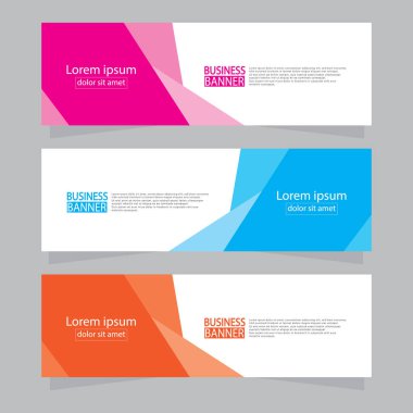 Vektör tasarım web pankartı şablonu. Web Tasarım Elementleri - Başlık Tasarımı. Gri arkaplan üzerine soyut geometrik web afişi şablonu. Modern pankart.