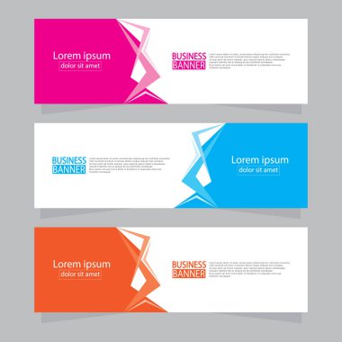 Vektör tasarım web pankartı şablonu. Web Tasarım Elementleri - Başlık Tasarımı. Gri arkaplan üzerine soyut geometrik web afişi şablonu. Modern pankart.